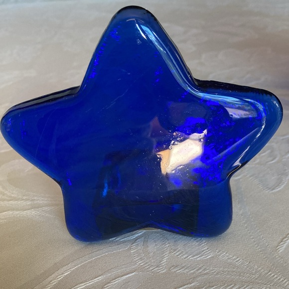 COBALT BLUE GLASS, lot of vase & 2 votive candle holders, sz in pics. $49 - Picture 2 of 13